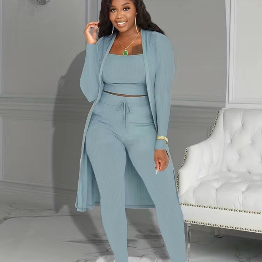 Adjustable Waist Cami 3 Piece Good Stretchy Set Couture Long sleeve Cami Set